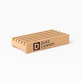 Duke Cannon Big Bar Soap Tray – Red Alder Wood Soap Holder for Big Bricks of Soap, Durable, Warp-Resistant, Ridged Design for Long-Lasting Use