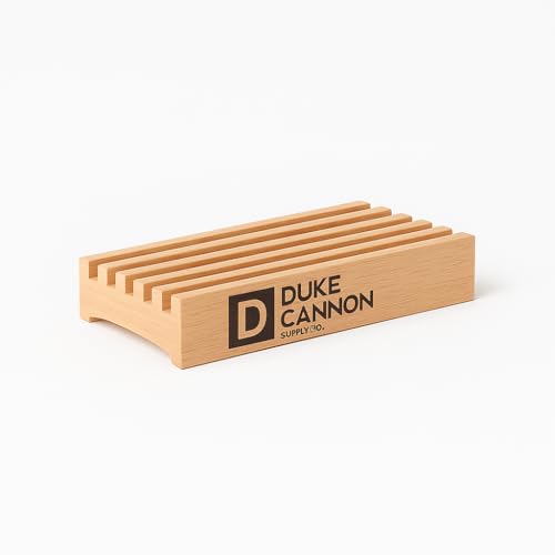 Duke Cannon Big Bar Soap Tray Red Alder Wood Soap Holder for Big Bricks of Soap Durable Warp-Resistant Ridged Design for Long-Lasting Use