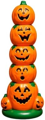 Generic Halloween Blow Molded Plastic Pumpkin Stack Lighted 38" I...