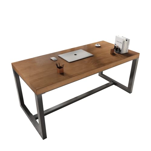 Sihtengxxhongs Solid Wood Computer Desk Modern Home Office Thick Desk 55 Inch Long Writing Table PC Workstation Sihtengxxhongs Solid Wood Computer Desk Modern Home Office Thick Desk 55 Inch Long Writing Table PC Workstation