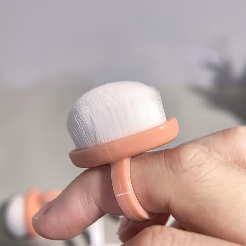 Juego de cepillo de polvo de Arte de uñas de 3 piezas, cepillo en forma de anillo de limpieza de gel DIY, accesorios de manicura limpios de plástico,