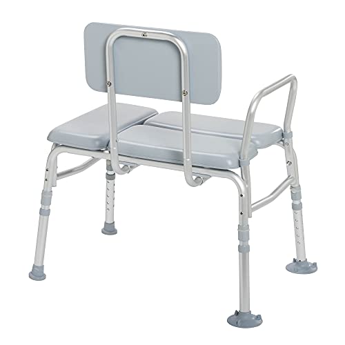 Drive Medical Padded Seat Transfer Bench, Gray