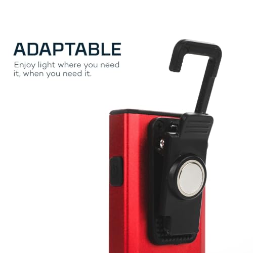 NEBO Slim Pocket Flashlight | 500 Lumens, Rechargeable Mini EDC Work Light, Magnetic Base & Dimmable Brightness, Durable & Water Resistant, Includes Charging Cable — Red - Thumbnail 3