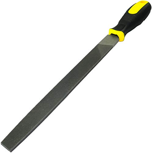 AERZETIX - C45965 - Lime d'Affûtage Métallique Plate Fine d'Acier - Longueur 250mm - Outils de Finition à Main pour Façonner le Métal - Limer/Lissage/Dégrossissage/Polir/Mécanique - Poignée Bi-Matière