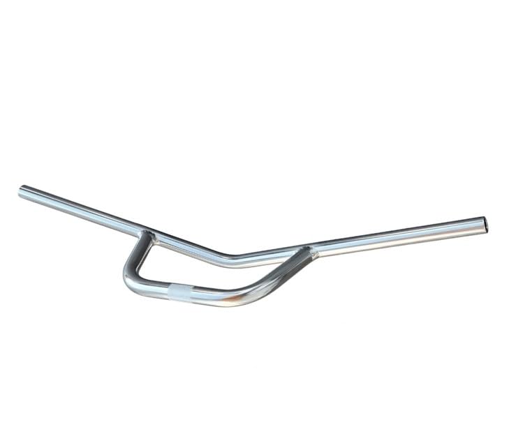 Manubrio BMX Riser 22,2 mm – 120 mm High Rise manubrio bicicletta in alluminio ad alta resistenza – 680 mm/720 mm nero & argento – ideale per bici elettriche, Cruiser & retrò (argento lucido, 680 mm)