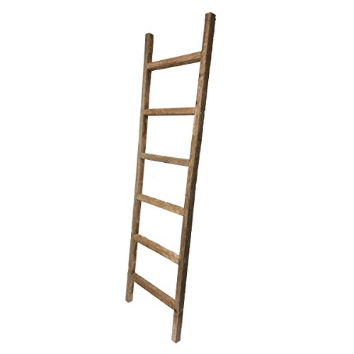 BARNWOODUSA Rustic Farmhouse Decorative Ladder - Our 6 ft Ladder can be Mounted Horizontally or Vertically and is Crafted from Upcycled Wood No Assembly Required Weathered Gray