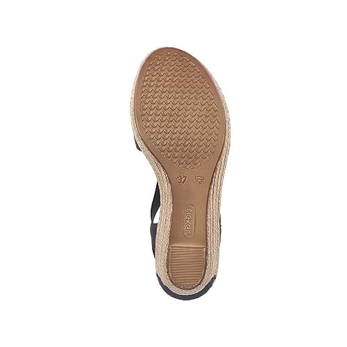 Image of Rieker 624H6 Fanni Women's Wedge Sandals - Lightweight, Comfortable and Supportive - Slip On Sandals with Cushioned Insole and High Wedge for Everyday Stylish Wear