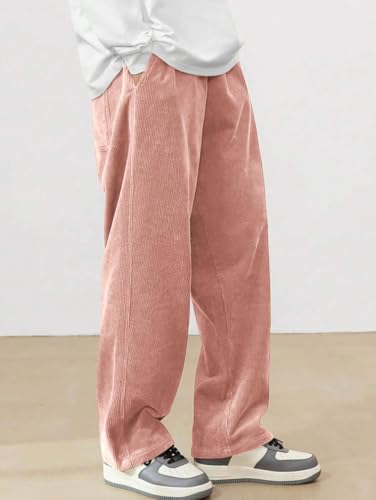 Image of ZAFUL Men's Corduroy Straight Leg Loose Fit Casual Pants