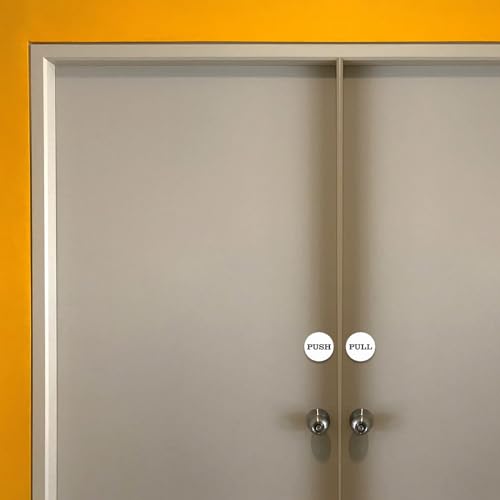 Panneaux de porte Push Pull noirs signalétique circulaire adhésive murale - 2