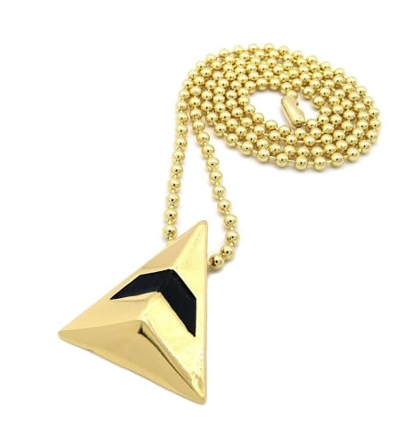 Hip Hop Celebrity Style Jewelry Gold Silver Plated Get Lucky Triangle Bling Charm Pendant & 3mm 27