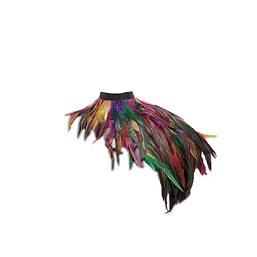 Zcargel Feather Shrug,Shrug Necklace Collar Cloak Gothic Steampunk Shawl DIY Decorative Fringe Natural Real Epaulet Costumes