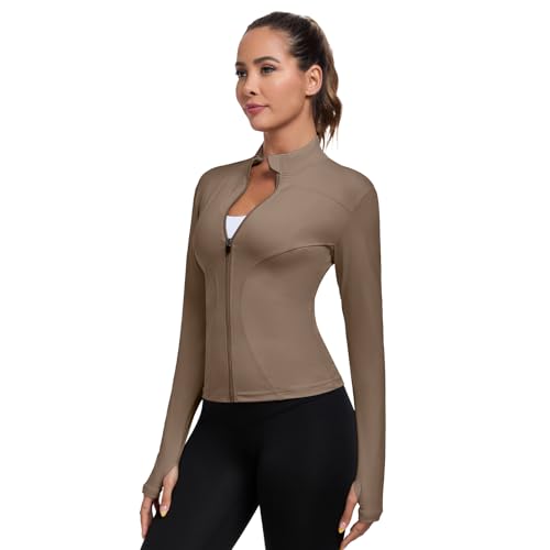 Women's Workout Jacket, Womens Lightweight Full Zip Running Track Jacket, Zip Slim Fit Athletic Tops for Gym, Yoga, Jogging2