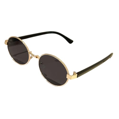 Lunettes de soleil ovales vintage pour femme à monture intégrale noire