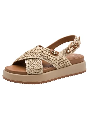Tamaris sandale femme à talon compensé beige 40 EU