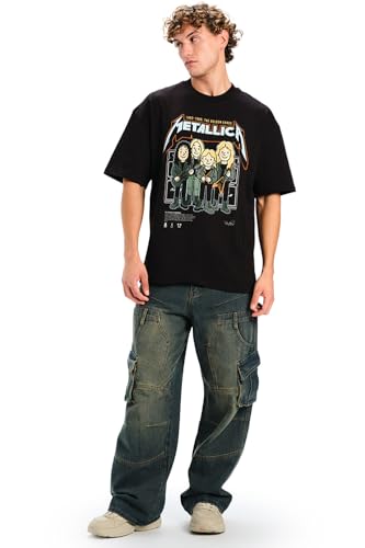 Image of BONKERS Metallica Black Golden Chaos Oversized T-Shirt
