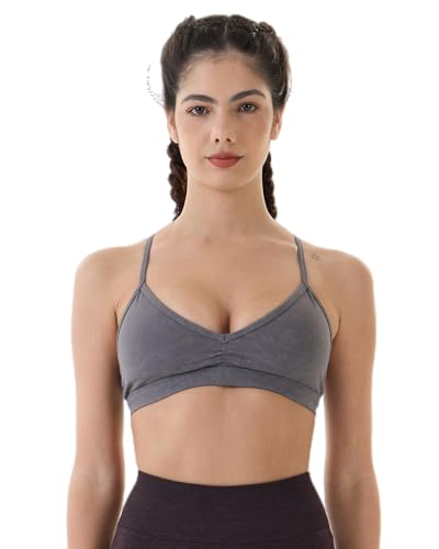 Image of AUROLA Mercury Workout Sports Bras Women Athletic Removable Padded Backless Strapy Minimal Crop Top