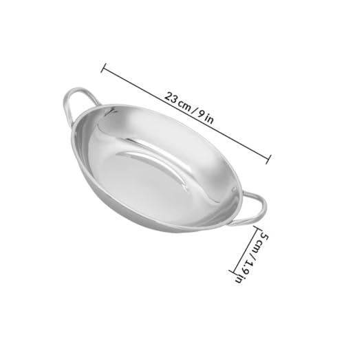 Wok de acero inoxidable con doble asa y fondo plano miniatura 2