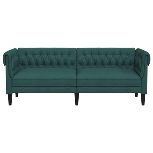 Hommdiy Chesterfield Sofa, Couch mit Armlehnen Rückenlehne Stützbeine, Polstersofa für Wohnzimmer, Couchgarnitur, Modern Sofa,3-Sitzer,Dunkelgrün – Bild 6