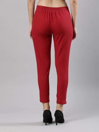 Image of Femmora Comfortable Fit Solid Straight Pant, Breathable Cotton Fabric with Side Zip Button Closure, for Women, Pack of 1