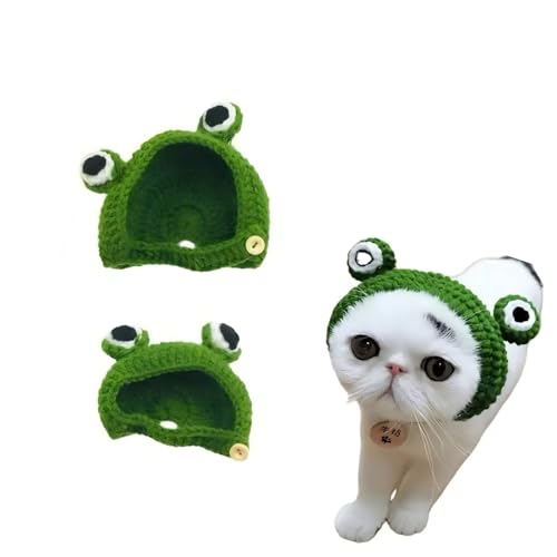 Gorro de Rana Tejido para Perros Pequeños y Gatos, Mediano