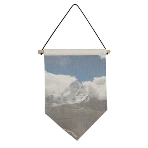Toile drapeau suspendu nature et paysage bleu pour décoration murale