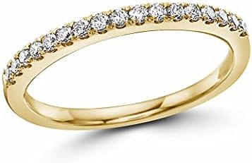 1/4 Carat Diamond Stackable Band Ring for Women in 14k Yellow Gold Anniversary Promise Wedding Band Ring Size 6 to 8 by LeVian