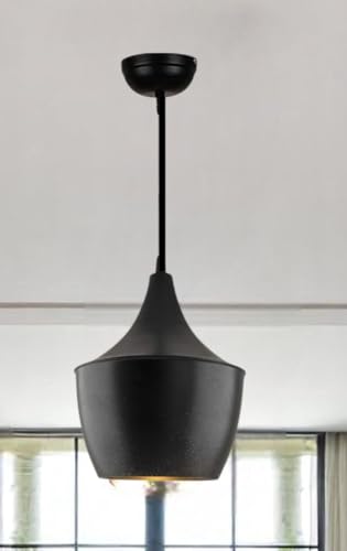 Image of GreyWings Modern Black Aluminium Pendant Light for Ceiling, Adjustable Hanging Lamp with, Decorative Indoor Light for Living Room, Kitchen, Dining,(Big) Pack of 1