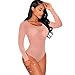 Produktbild BKEPDY Body Damen Langarm Sheer Mesh Bodysuit Sexy Damenbody Tops Elegant Rundhals Stretch Schmal Oberteil Unterziehbody Jumpsuit für Frauen