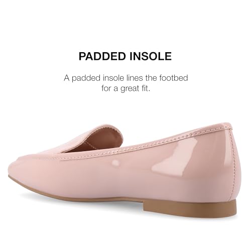 Image of Journee Womens Suede Loafer Flat Square Toe Noticed Topline Padded Block Heel - Tullie Casual Dress Shoe