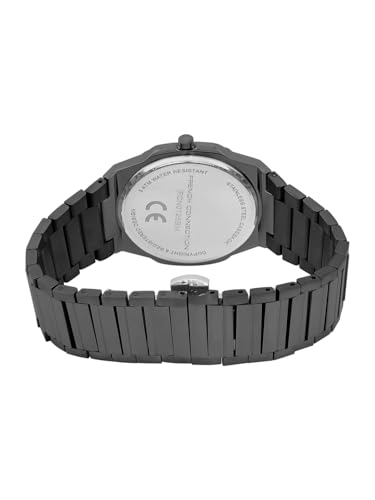 Image of French Connection Textured Black Round Dial with Black Stainless Steel Strap Watch for Mens - FCN0125BM