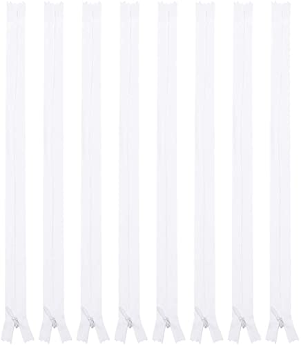 Yotsuba 20Pcs Closed End Nylon Coil Zipper for Sewing, Zippers for Bags and Purses, DIY Crafts, Tailoring, Costume Design, and Garment Repair – 20cm Sewing Zippers Set (White)