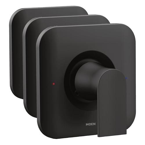 Image of Moen Genta LX Matte Black Pressure Balancing Modern Shower Lever Handle, Posi-Temp Valve Required, T2471BL (Pack of 3)