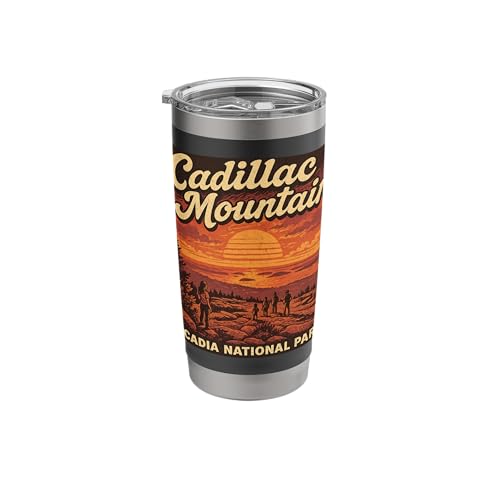 Cadillac Mountain Sunrise Maine Acadia National Park Retro Stainless Steel Insulated Tumbler