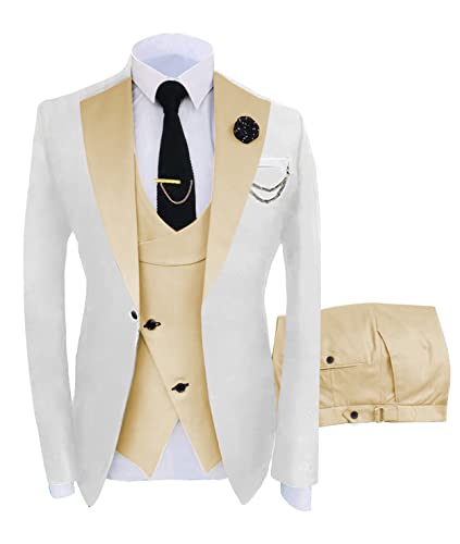 Men Suits Summer Wedding Formal Prom Tuxedos Slim Fit 3 Pieces3