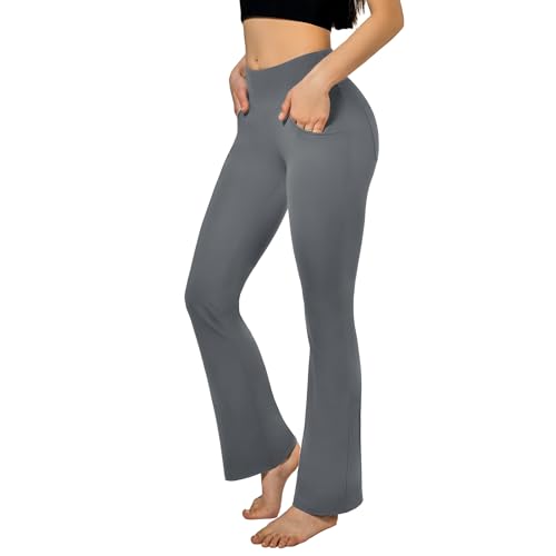 SINOPHANT Flared spodnie do jogi, damskie legginsy z wysokim stanem, nieprzezroczyste, bootcut, jogging...