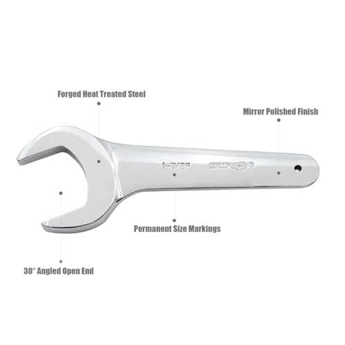 Grip 21 pc Jumbo Service Wrench Set SAE - Sizes from 3/4" up to 2" - Chrome Plated - Chrome Vanadium Steel - Heavy Duty Storage Pouch - Automotive, Hydraulic Equipment