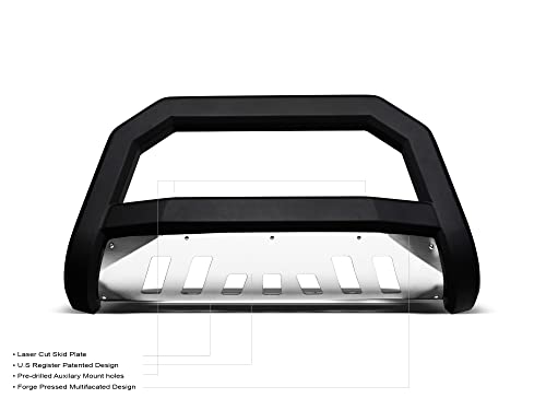 Image of Armordillo 8714768 AR Series Bull Bar - Matte Black with Alumiumin Skid Plate Fits 1997-2003 Ford F150 F250 Light Duty / 2004 Heritage / 1997-2002 Expedition