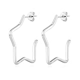 Philip Jones Silver Plated Star Hoop Earrings