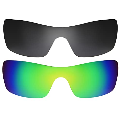 Objectifs Oakleys Batwolf noir vert interchangeables de taille unique pour lunettes