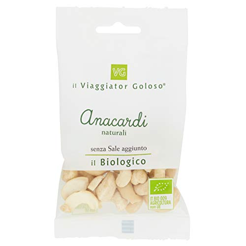 ANACARDI NATURALI Senza Sale Aggiunto il Viaggiator Goloso il Biologico, 30g