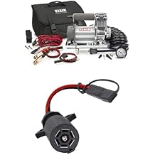 Bundle of Viair 30032 300P SXS Portable Compressor Kit with battery tender and compressor tie down 12V, 33% Duty, 150 PSI, CE. + VIAIR 7-Way Power Access, 7-Way Blade to 2-Pin SAE 12V Power Source