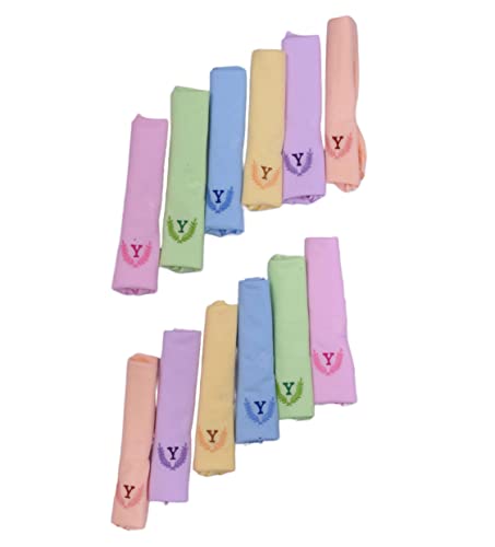 Image of ANTONIA Personalized Cotton Women's Handkerchiefs with Embroidered Initials, Assorted Colours (33 cm x 33 cm)