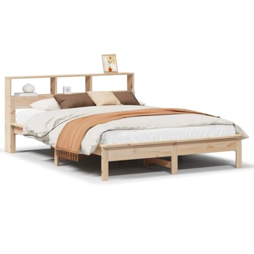 Genérico Estructura de Cama sin colchón Madera Maciza de Pino 135x190 cm,Mobiliario,Camas y Accesorios,Camas y somieres-3309743