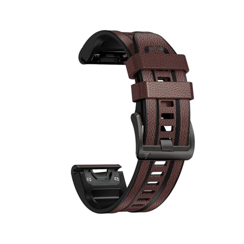 [PLYYQZM] 22/26mm VRU[Xgbv Bɍ Gar min Fenix 8 7 7X Pro 47mm 51mm/6 6X Pro Epix pANZT[ Xgoh ȒPtɓKp(Silicone Leather