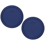 Pyrex 7402-PC 6/7-Cup Blue Replacement Lid for 7402 Sculpted Mixing Bowl & 7203 Bowl (2-Pack) - Made in the USA