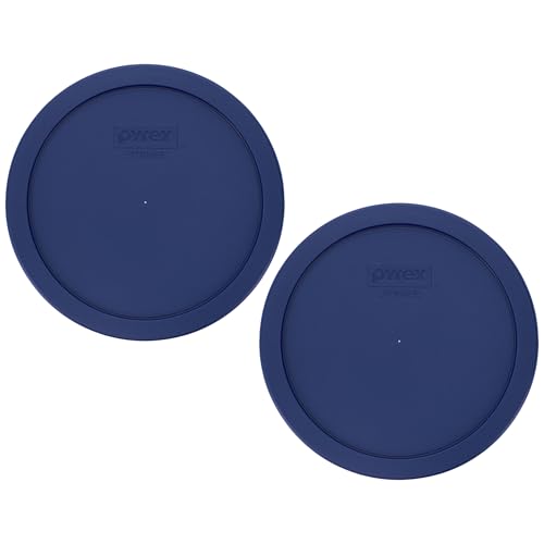 Pyrex 7402-PC 6/7-Cup Blue Food Storage Lid (2-Pack) - Made in USA
