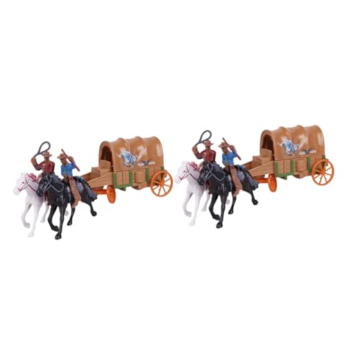 ifundom 2個セット 西部のカウボーイ フィギュア ワイルドウェストフィギュア 乗馬フィギュアモデル 馬の像の装飾 アクションフィギュア 乗馬フィギュアおもちゃ 西洋モデル プラスチック