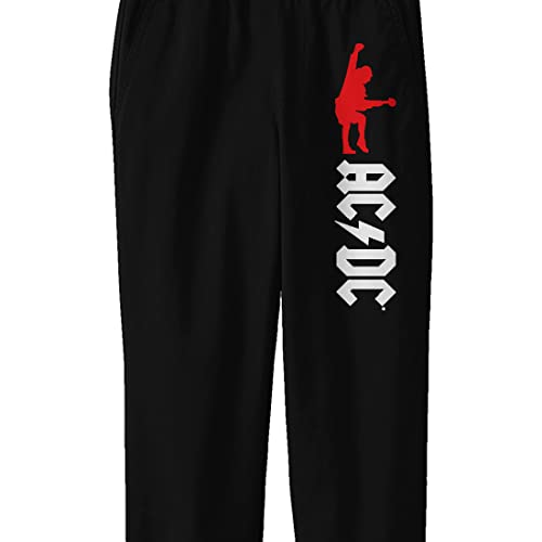 AC/DC Angus Young Red Silhouette Youth Black Graphic Sweatpants2