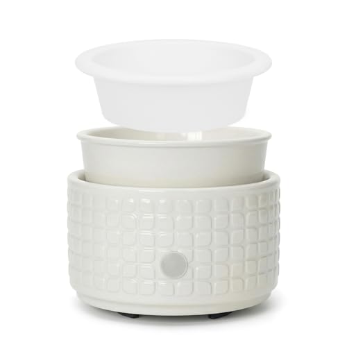 ASAWASA Ceramic Candle Warmer and Wax Melt Warmer with 1 PC Silicone Liner