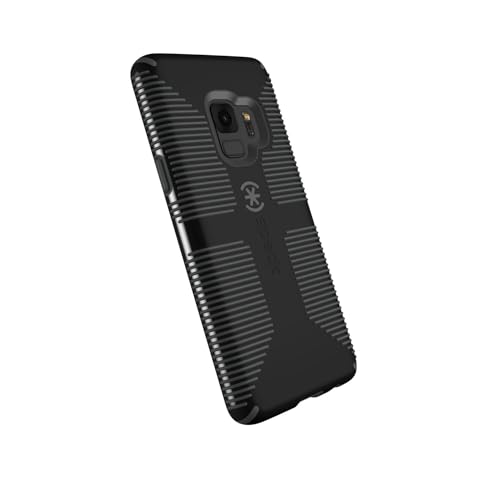 Speck Products Compatible Phone Case for Samsung Galaxy S9, Candyshell Grip Case, Black/Slate Grey